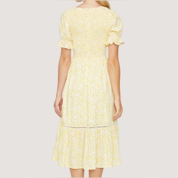 Lost + Wander NWT Women Yellow Floral Sweet Summer Daze Midi Dress, Small, Boho - Picture 3 of 16
